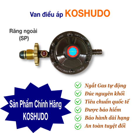 Van Điều Áp Gas KOSHUDO - Ren Ngoài